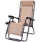 Costway 2PCS Zero Gravity Chairs Lounge Patio Folding Recliner Beige W/Cup Holder